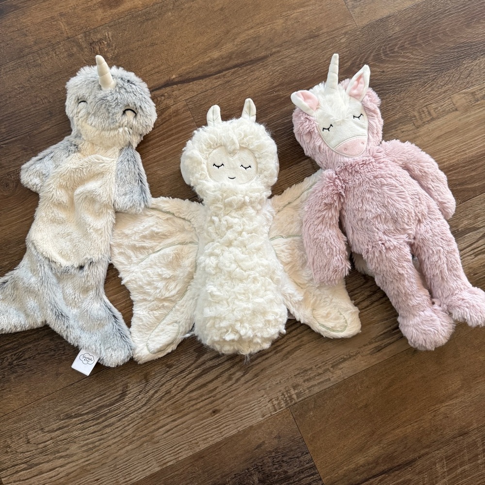 Slumberkins Plush Unicorn, Sprite, Narwhal, Set